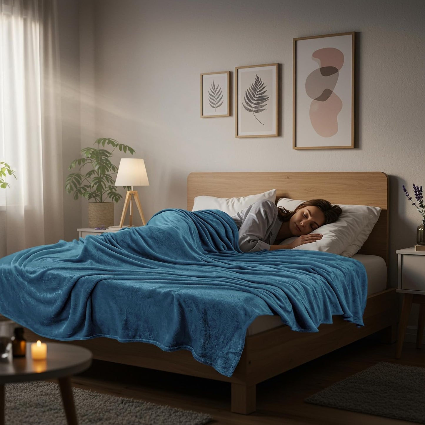 Utopia Bedding Fleece Blanket - Luxury Soft Microfiber Queen Size in Stone Blue (90x90 Inch)