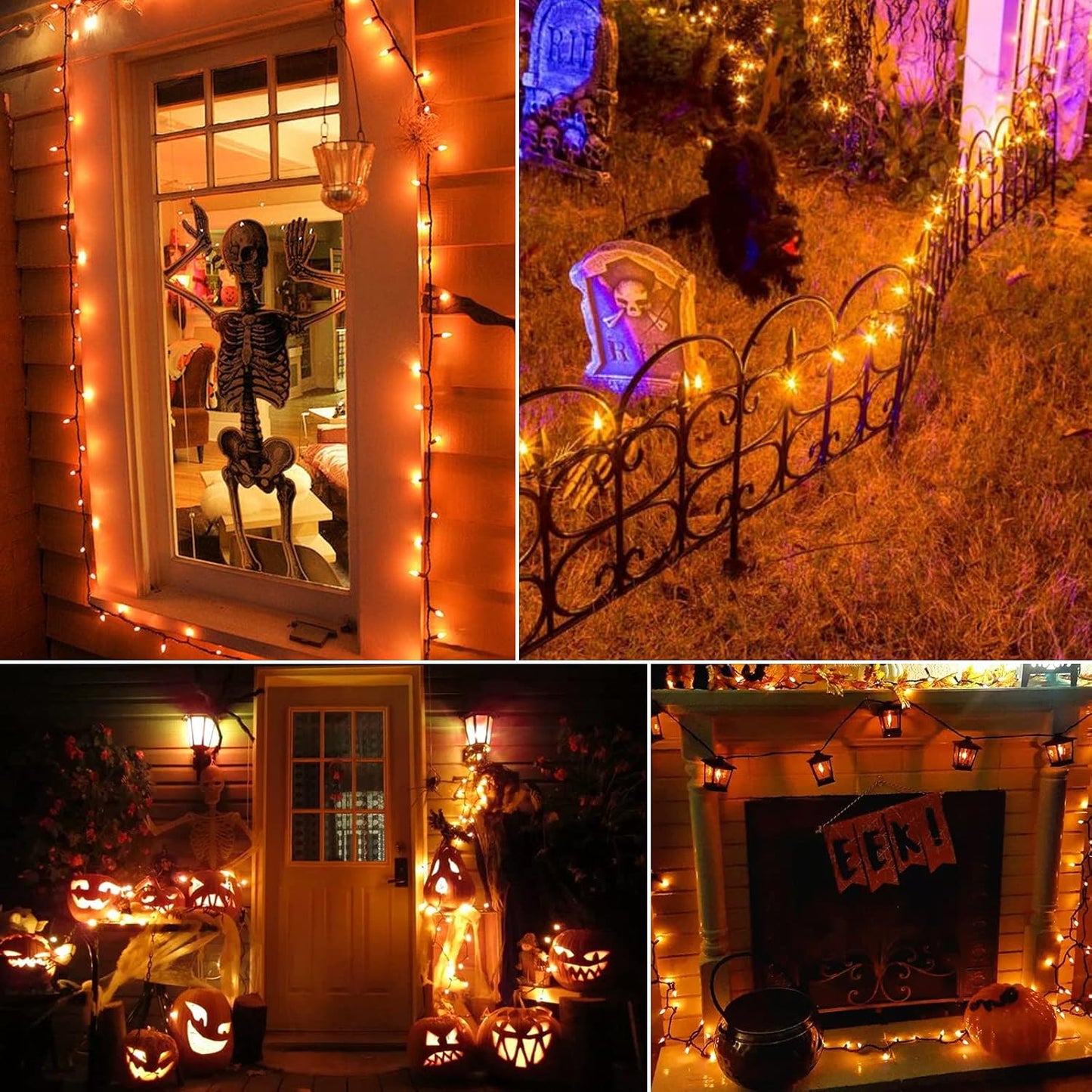 Minetom 25Ft. Candy Corn Mini Halloween String Lights - 100-Count, Waterproof & Connectable, 2 Pack