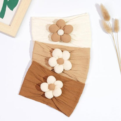 CÉLLOT Baby Flower Headbands - Soft Nylon Hair Accessories for Newborns & Toddlers | 5 Pcs Set