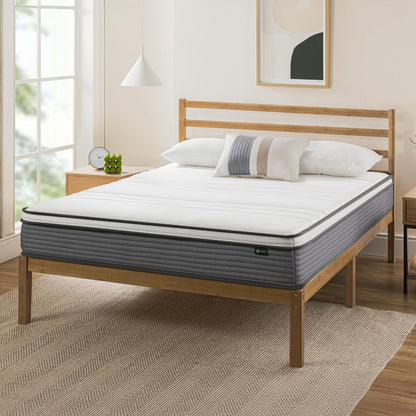 ZINUS 10 Inch True Support Hybrid Mattress - Queen Size, Medium Feel, Fiberglass Free, Motion Isolation, Safe Foams