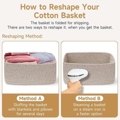 3 Pack Small Storage Baskets for Organizing - 11.8 x 7.8 x 5.1 in, Christmas Red - Variation: Red+11.8"L×7.8"W×5.1"H