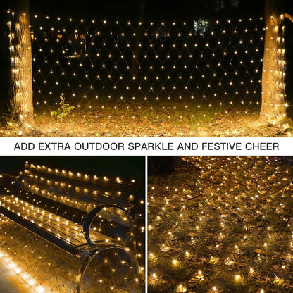 Suddus 360 LED Christmas Net Lights - Waterproof Connectable Green Wire for Outdoor Decoration | 12ft x 5ft