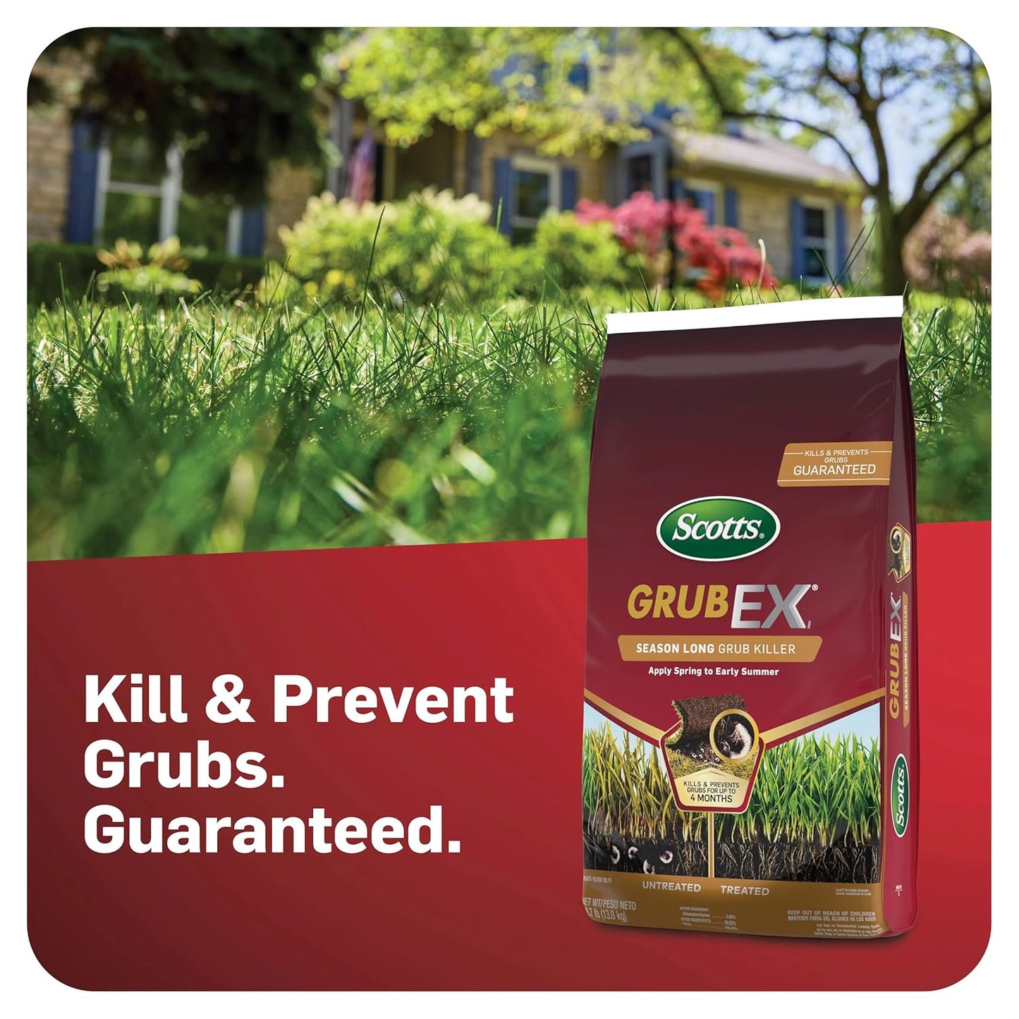 Scotts GrubEx1 Grub Killer - Season-Long Lawn Protection for 5,000 sq. ft., 14.35 lbs.