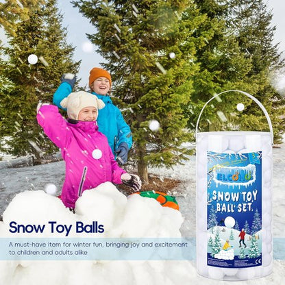 Elcoho 200-Piece Artificial Snow Toy Ball Set - Realistic Plush Toss Balls for Kids | Winter Fun & Xmas Decor