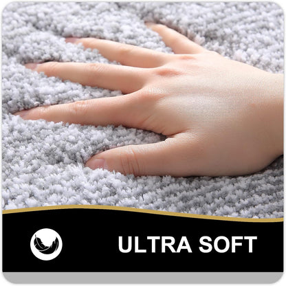OLANLY Bathroom Rugs - Extra Soft Microfiber Bath Mat | Non-Slip, Quick Dry, 30x20, Grey