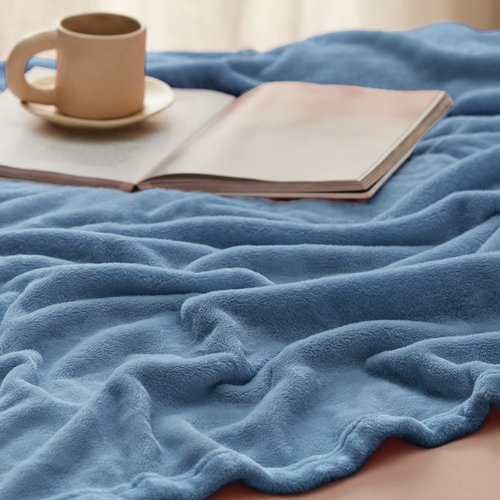 Bedsure GentleSoft Twin XL Fleece Blanket Dorm Bedding - Lightweight Soft Cozy Blankets for Bed, Sofa, Couch, Travel, Camping, Washed Blue, 66"x90"