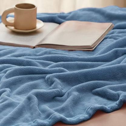 Bedsure GentleSoft Twin XL Fleece Blanket Dorm Bedding - Lightweight Soft Cozy Blankets for Bed, Sofa, Couch, Travel, Camping, Washed Blue, 66"x90"