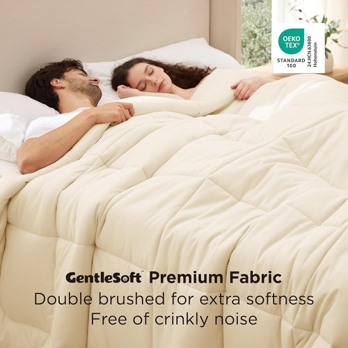 Bedsure Comforter Duvet Insert - Oversized King All-Season Down Alternative Bedding, Cream 116 x 98 Inches