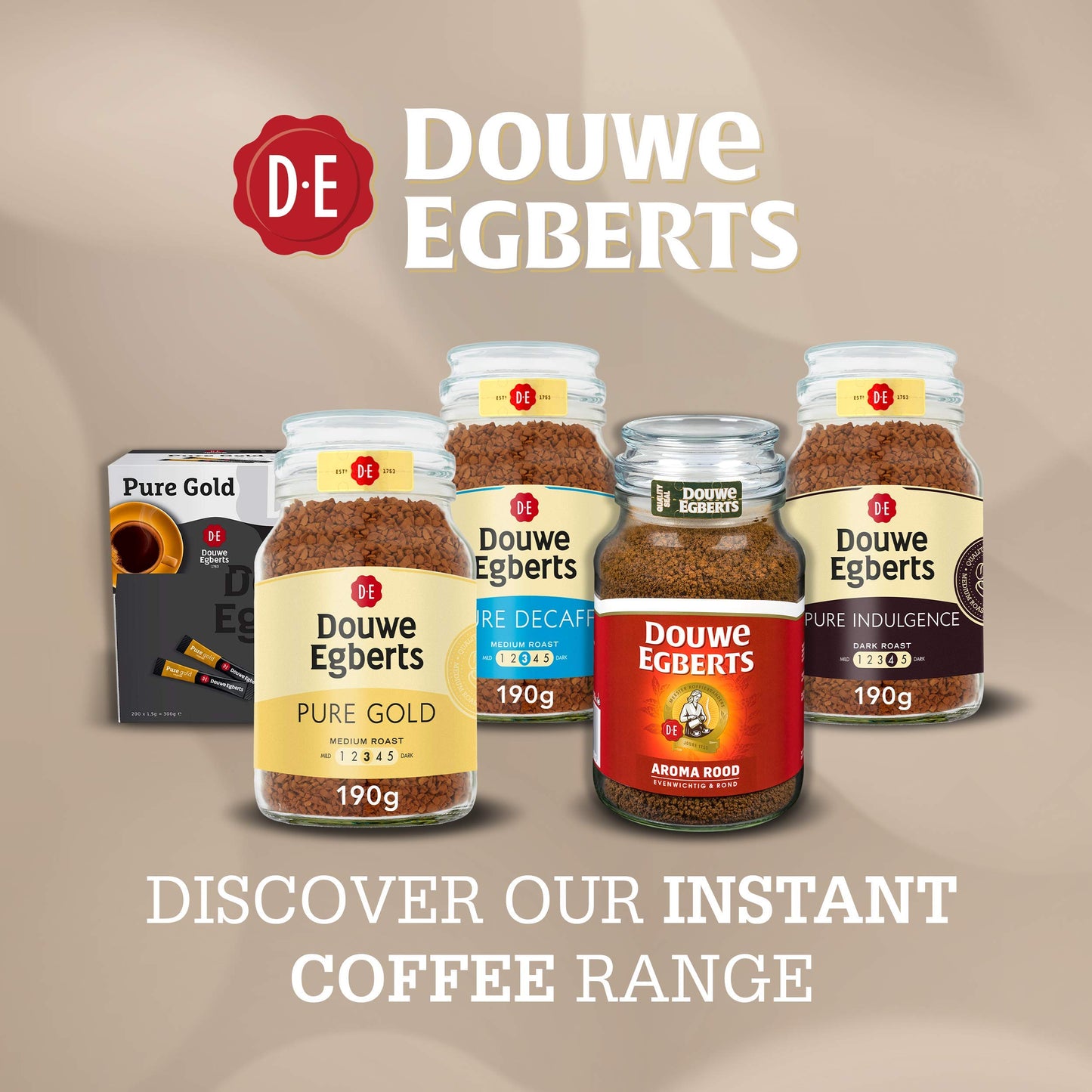 Douwe Egberts Aroma Rood Instant Coffee, 200G Jar