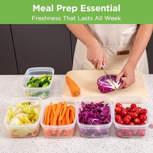 10-Pack Airtight Food Storage Containers by [Brand Name] - BPA-Free Meal Prep | Pink, 47.3oz Each