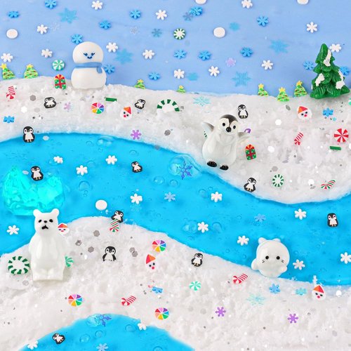 LAWOHO Snow Slime Kit - 6 Packs of Butter, Clear, Water & Cloud Slimes with Charms | Fun Slime Making Set for Kids