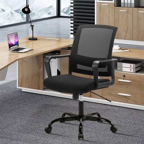 CLATINA Ergonomic Rolling Mesh Desk Chair with Executive Lumbar Support and Adjustable Swivel Design for Home Office Computer Black 8 Pack