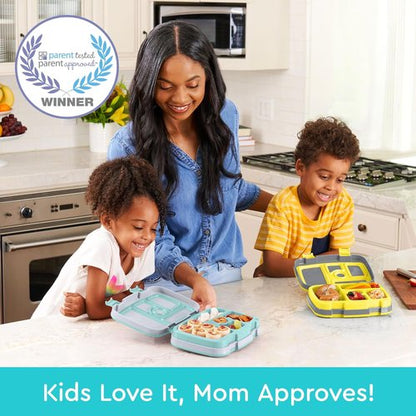 Bentgo Kids Prints Bento-Style Lunch Box - Leak-Proof, 5 Compartments, Durable & Dishwasher Safe (Construction Trucks)