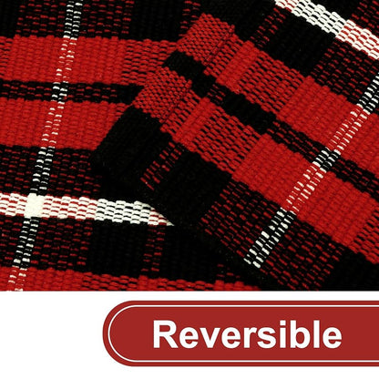 Buffalo Plaid Door Mat Outdoor 35"x59" red black Christmas Front Porch Rug - Variation: Christmas Red + 3' x 5'