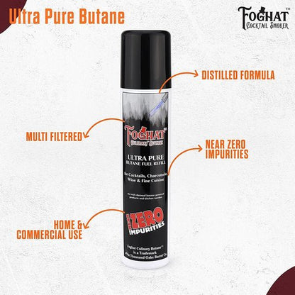 Foghat Culinary Butane Fuel Refill - 60ml Canister for Kitchen Smoking Torches | Food Grade, Ultra Refined