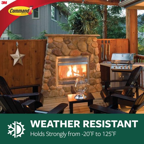 Command Outdoor Mounting Strips - 4 Medium & 2 Large Clear Strips for Easy Installation