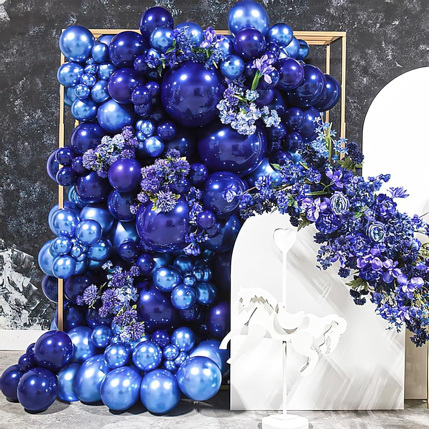 PartyWoo Metallic Blue Balloons - 140pcs in Various Sizes for Graduation, Wedding, and Birthday Celebrations