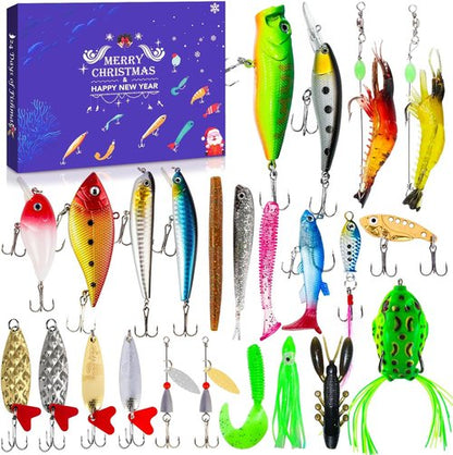 Fishing Lure Advent Calendar 2025 - 24 Days of Premium Bait | Perfect Christmas Gift for Anglers