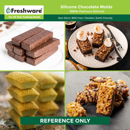 Freshware Silicone Financier Molds - [2PK] 24 Cavity Mini Chocolate Molds, Nonstick Silicone Bakeware for Chocolate, Candy or Wax