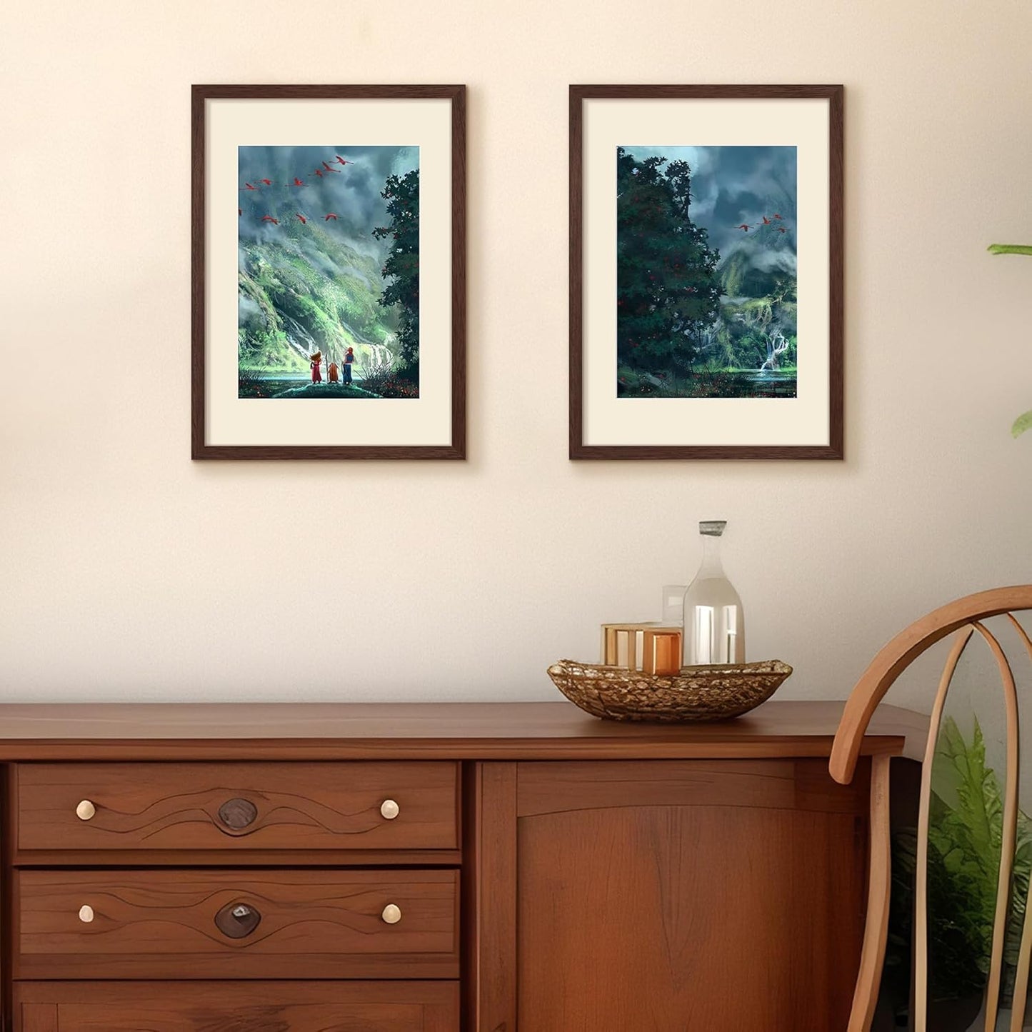 Upsimples A3 Picture Frame - Display 8.3x11.7" or 11.7x16.5" Pictures | Brown Wall Hanging Frame, 1 Pack