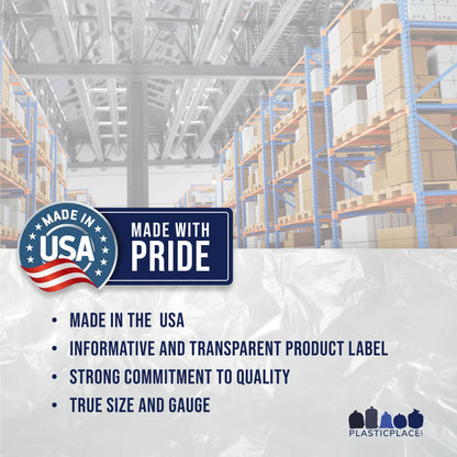 Plasticplace 55-60 Gallon Trash Bags │ 17 Microns │ Clear High Density Garbage Can Liners │ 36” x 60” (150 Count)