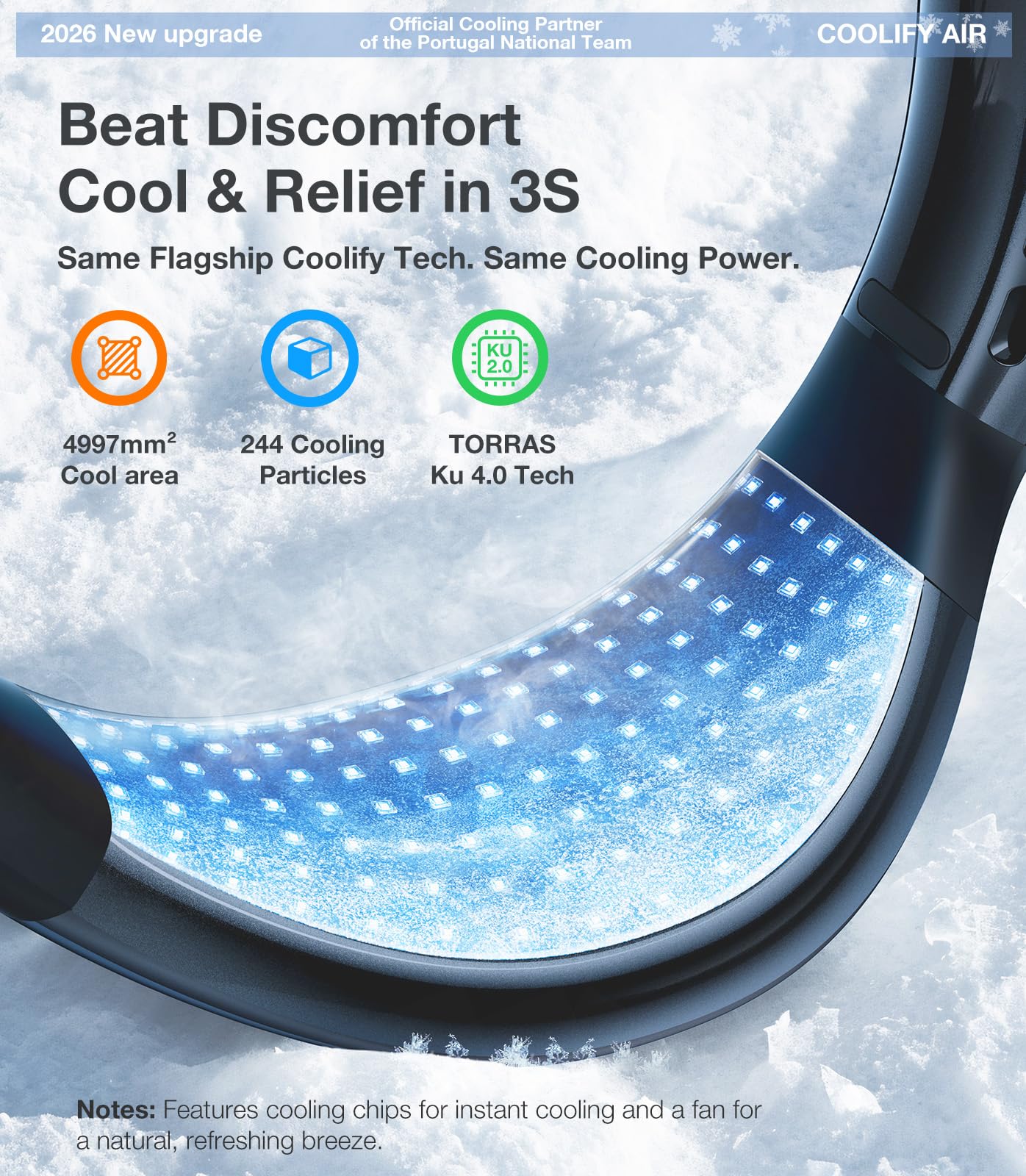 TORRAS COOLiFY Air 2026 Upgraded Neck Fan Air Conditioner, Dual-Airflow Pro Cooling, Ultra Light Portable Fan Rechargeable, Personal Cooling Fan Travel Essentials, Gift for Dad Husband Father, Black