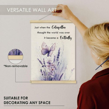 Fewgb Butterfly Wall Art Decor - Inspirational Motivational Print for Nursery & Kids Room | 12x16 Framed Poster