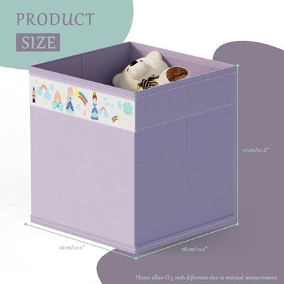 Homyfort Storage Cube Bins - 11x11 Inch Fabric Organizer Baskets with Handles for Toys & Clothes | Purple