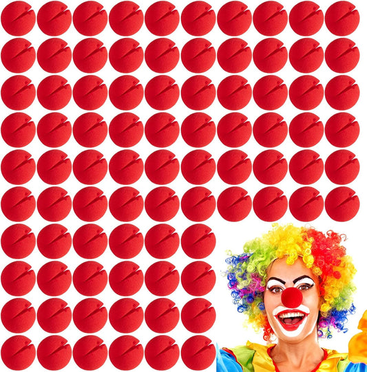Vinsot Red Circus Clown Noses - 120 Pcs Foam Cosplay Accessories for Carnival & Halloween
