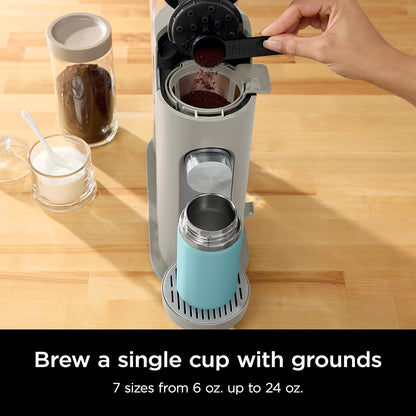 Ninja Pods & Grounds Coffee Maker - Single-Serve K-Cup Compatible | Compact Design, 56-oz Reservoir, Iced Coffee Option
