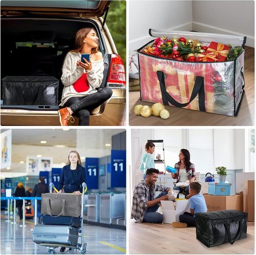 BALEINE 6-Pack Oversized Moving Bags - Durable Reinforced Handles & Versatile Storage Solutions