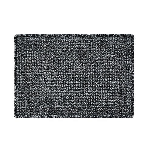 TYUU Black and White Bathroom Rugs, Waffle Bath Mat Non Slip Washable Super Absorbent Quick Dry Boho Farmhouse Bathroom Decor, 36"x24" Black and White