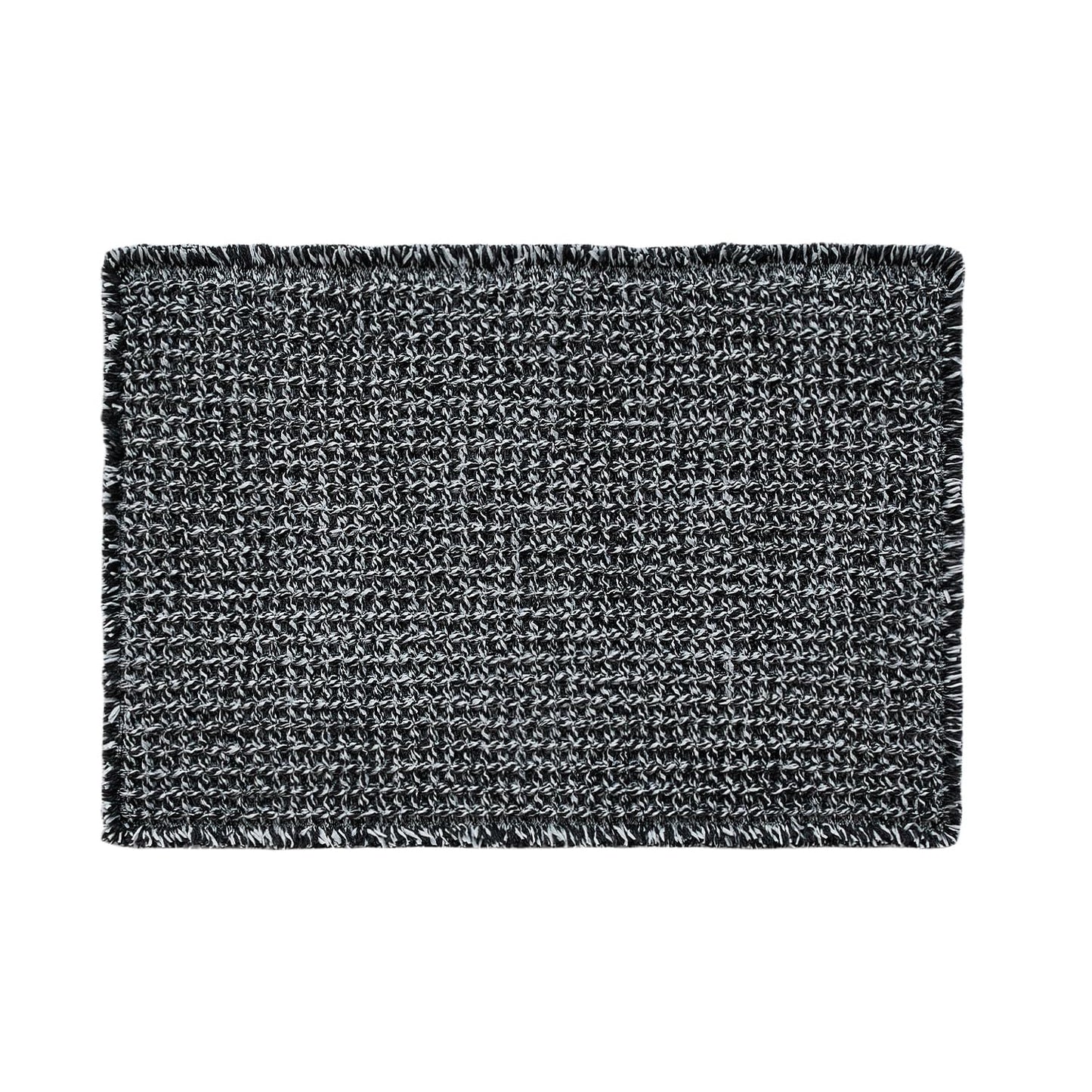 TYUU Black and White Bathroom Rugs, Waffle Bath Mat Non Slip Washable Super Absorbent Quick Dry Boho Farmhouse Bathroom Decor, 30"x20" Black and White