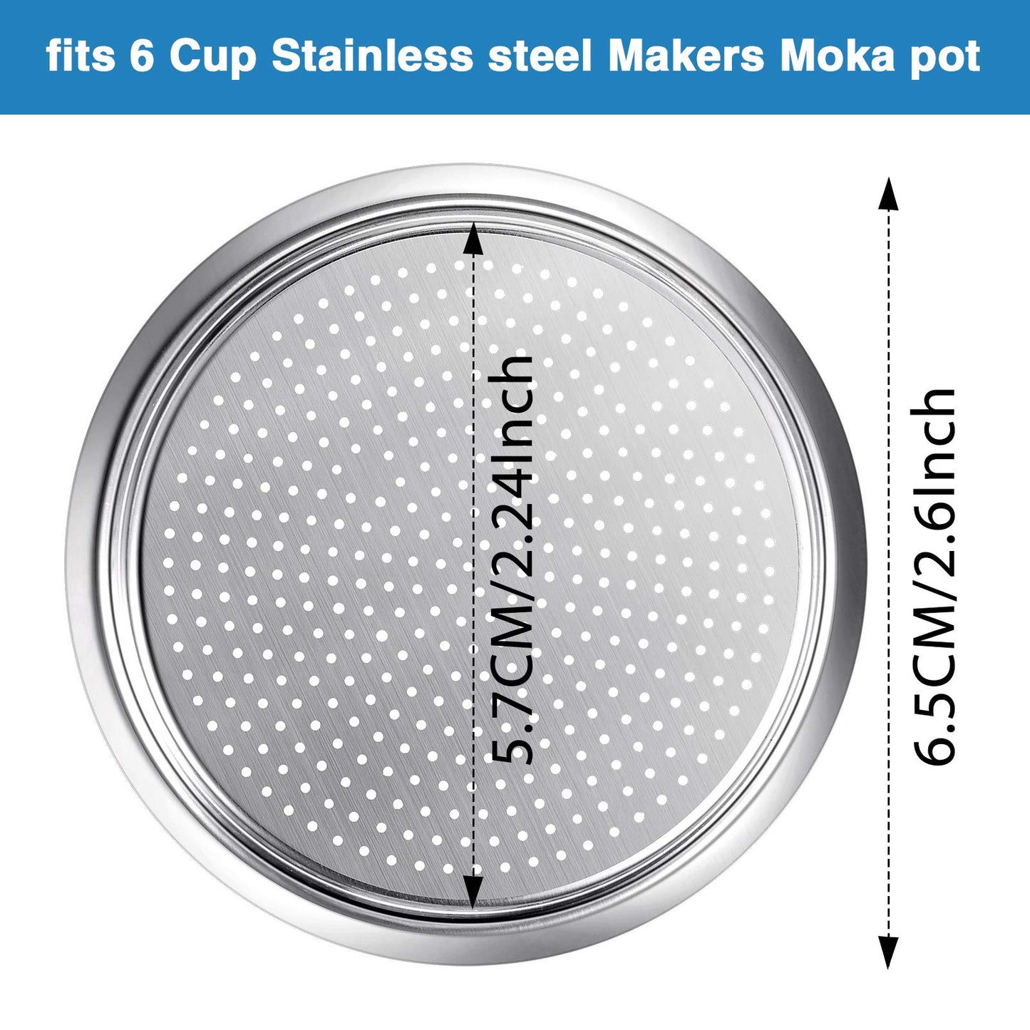 Moka Express Replacement Funnel Kits, 3 Packs Replacement Gasket Seals, 1 Stainless Steel Replacement Funnel with 1 Pack Stainless Filter Replacement (6-Cup)