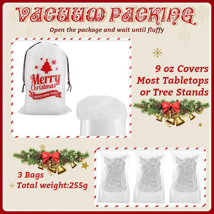 Shappy Christmas Fake Snow Decor - Fluffy Artificial Snow Blanket for Indoor Holiday Decoration | White Bag