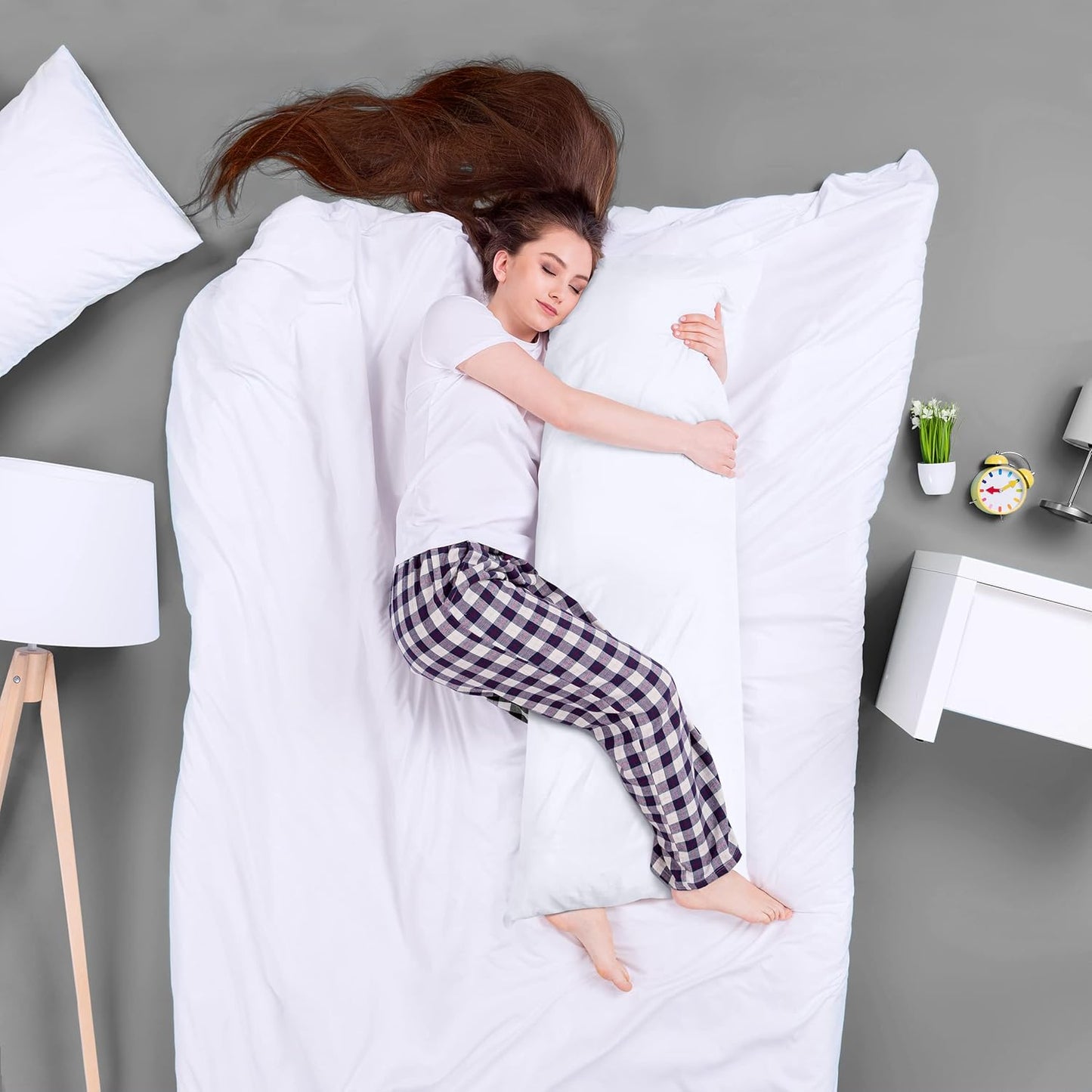 Utopia Bedding Full Body Pillow - Long 20 x 54 Inch Insert for Side Sleepers - Soft White Design