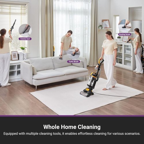 Eureka MaxSwivel Pro NEU350 Upright Vacuum Cleaner - Powerful Pet Hair Removal | Lightweight for Carpet & Hard Floors - Yellow