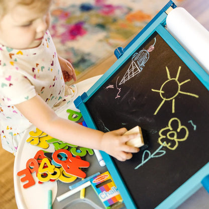 Melissa & Doug Double-Sided Magnetic Art Easel - Versatile Dry-Erase & Chalkboard for Kids