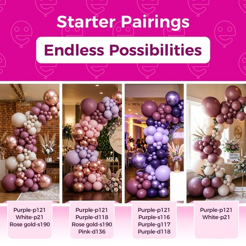 Bezente Dark Purple Latex Party Balloons - 100 Pack 12 inch Round Helium Dark Magenta Dusty Plum Royal Purple Boho Neutral Balloons for Butterfly Birthday Wedding Anniversary Party Decorations