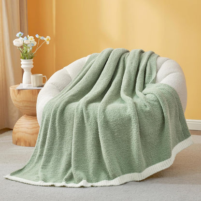 Snuggle Sac Ultra Soft Throw Blanket - Reversible Sage Green Microfiber | Cozy 50x60 Inches Gift for Women