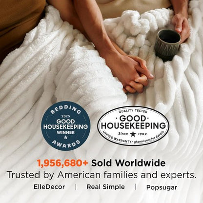 Bedsure GentleSoft White Throw Blanket - Cozy Fleece Couch Blanket, Perfect Aesthetic Gift for Women, 50x70 Inches