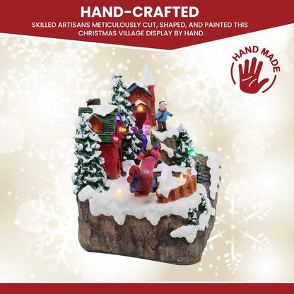 Christmas Village Rocking Seesaw - Animated Pre-Lit Winter Snow Town Decor | Ideal for Holiday Displays