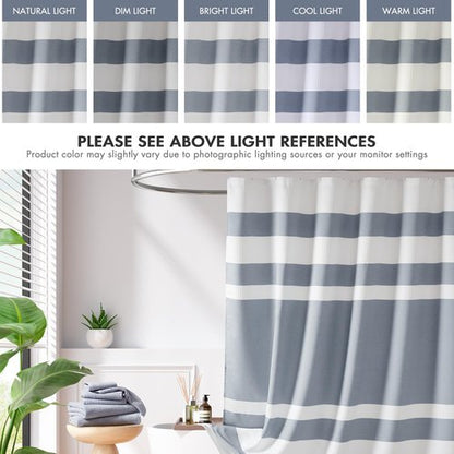 Madison Park Spa Waffle Shower Curtain Pieced Fabric with 3M Scotchgard Moisture Management, Premium Spa Quality Modern Shower Curtains for Bathroom, Standard 72x72, Indigo Blue