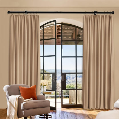 Skiennix Decorative Black Curtain Rod - Easy Install for Windows 30" to 45" | 5/8 Inch Size