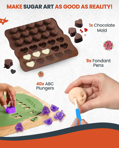 RFAQK Cake Decorating Kit - 700PCs with Turntable, Pans, Piping Tips, Spatulas & More