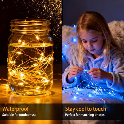 VOOKRY Fairy Lights - 12 Pack Battery Operated Mini Starry String Lights | 30 LEDs, 10 ft Silvery Copper Wire for Weddings, Parties, and Christmas Decor