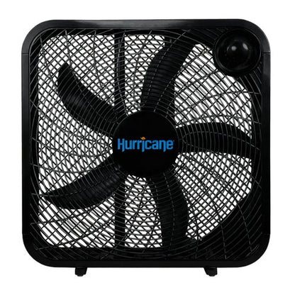 Hurricane Classic Floor Mount Box Fan w/ 3 Quiet Speeds, Black, 20" - Corded Portable Electric Air Cooling Unit w/ Powerful 2400 CFM Airflow for Home, Garage, Office, Bedroom & Basement