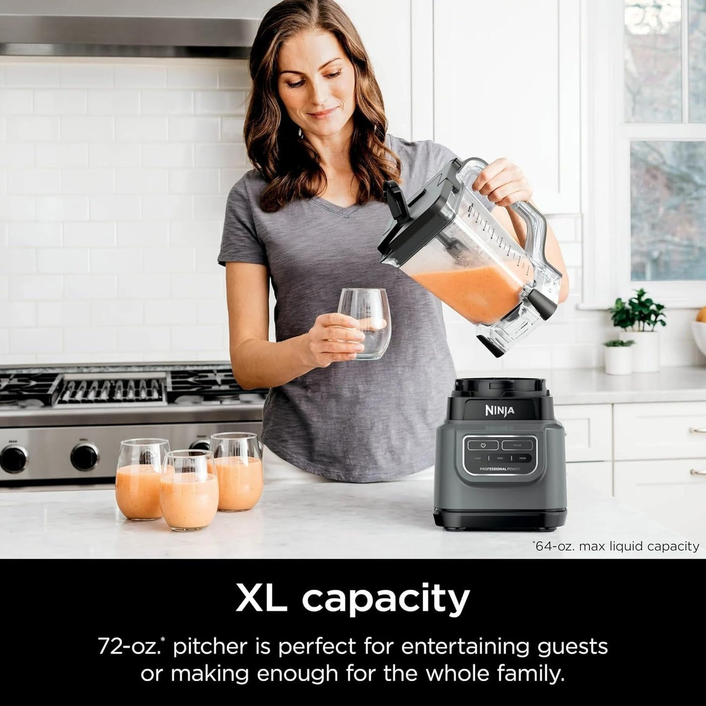 Ninja Professional Blender - 72 Oz Capacity with 1000-Watt Power & Total Crushing Technology - Black