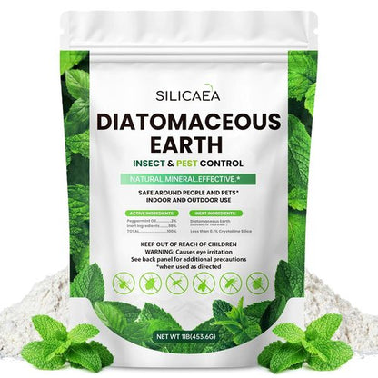 Diatomaceous Earth - Natural Peppermint Powder, 1 lb | Safe for Home & Garden Use