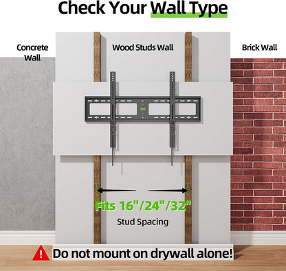 USX MOUNT Heavy Duty Fixed TV Wall Mount | Fits 65-100 Inch Flat TVs, Max Load 200 Lbs, Low Profile Design